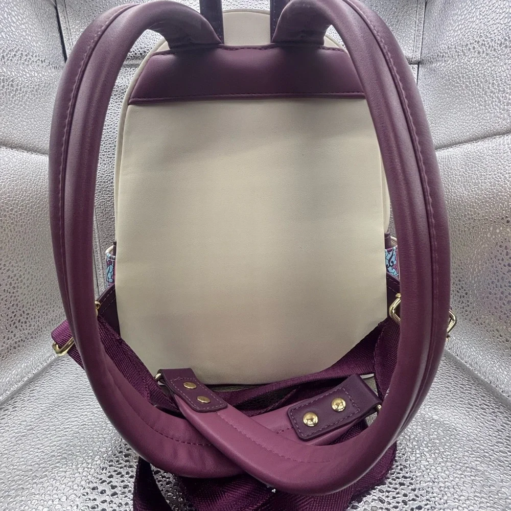 Loungefly Belle Stained Glass Mini Backpack - Pink, Cream & Yellow - Picture 3 of 7